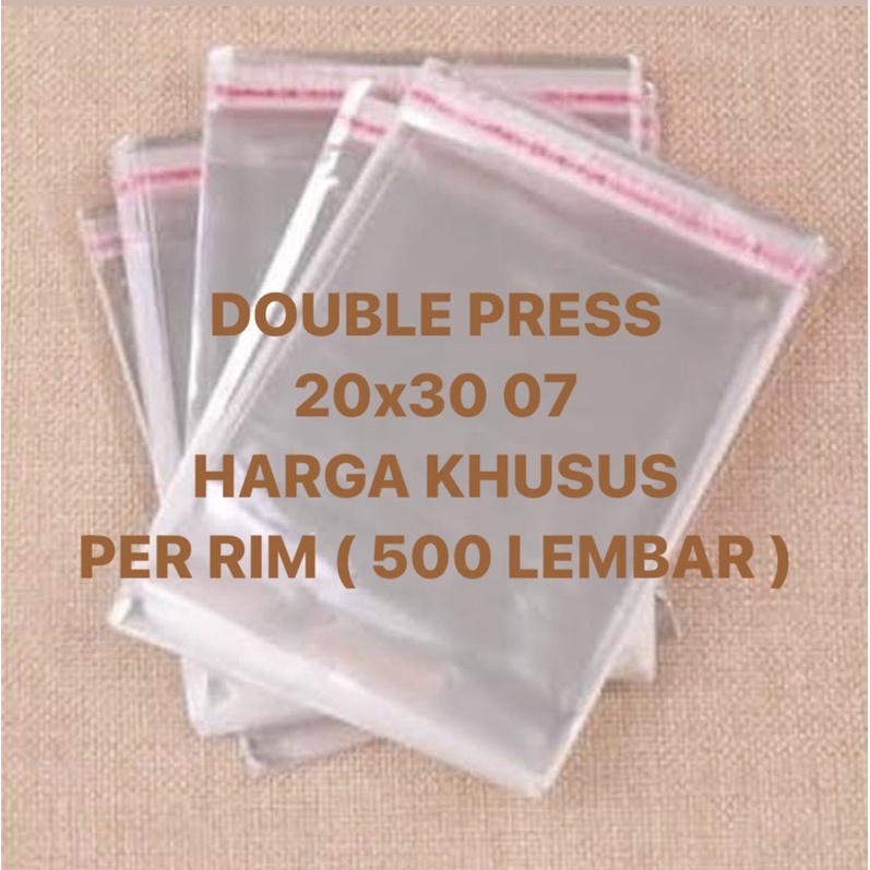 500 PCS | 20x30 07 1 RIM PLASTIK OPP SEAL BAJU ANAK