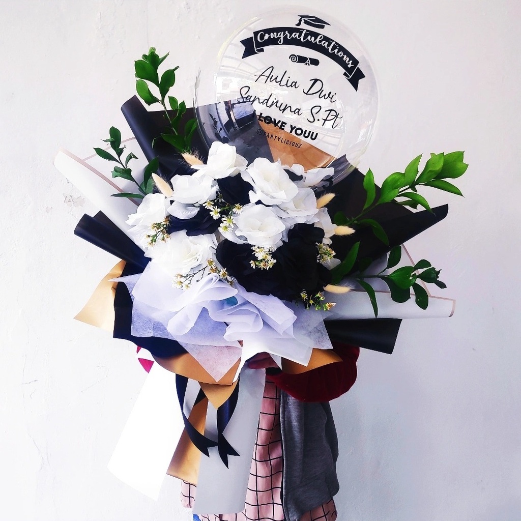 ARTIFICIAL BALLOON BOUQUET / KADO WISUDA / KADO ULANG TAHUN / KADO KELULUSAN / BALON BUNGA BUKET