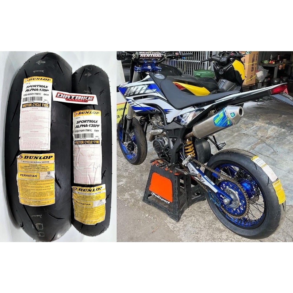 BAN DUNLOP SPORTMAX ALPHA 13 RADIAL 110/70-17 & 150/60-17 BAN KTM KLX CRF NINJA R25 CBR 250 MT25