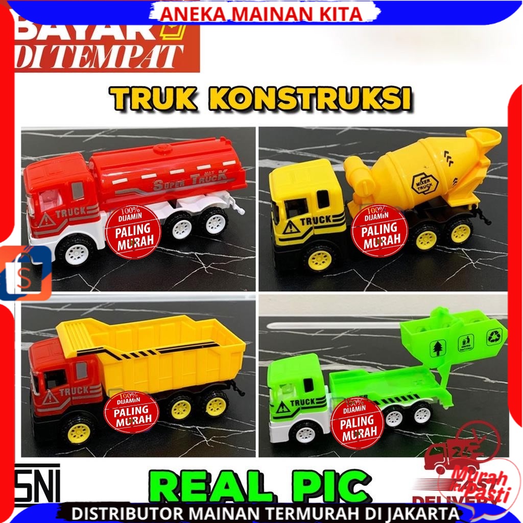 ( BISA COD ) PROMO Mainan Anak Truck Plastik Mainan Mobil Mobilan Truck Truck Excavator Molen Bak Pasir Damkar MT 51