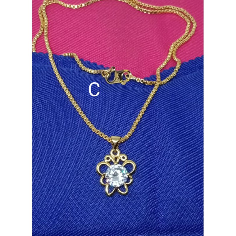 C23. Kalung xuping wanita lapis emas model itali 45 cm