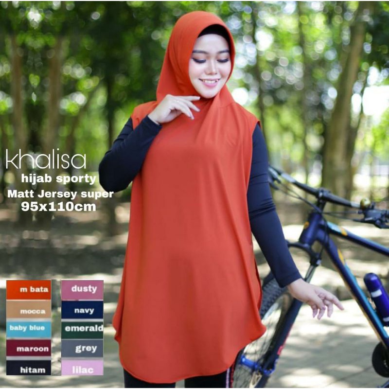 HIJAB SPORTY SYAR'I MUSLIMAH OLAHRAGA KHALISA JERSEY SUPER - ummiyunni hijab-Bata
