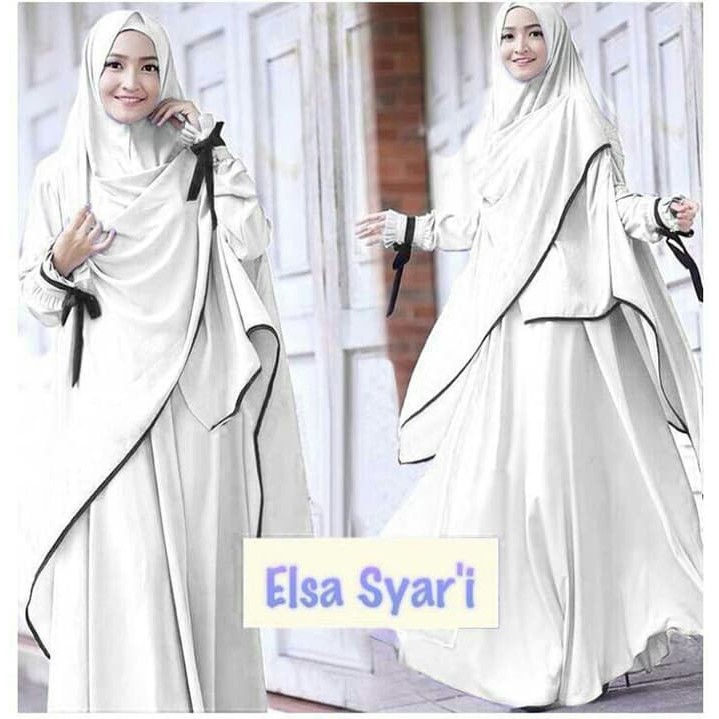 Gamis Syari gamis new elsa syari putih Murah