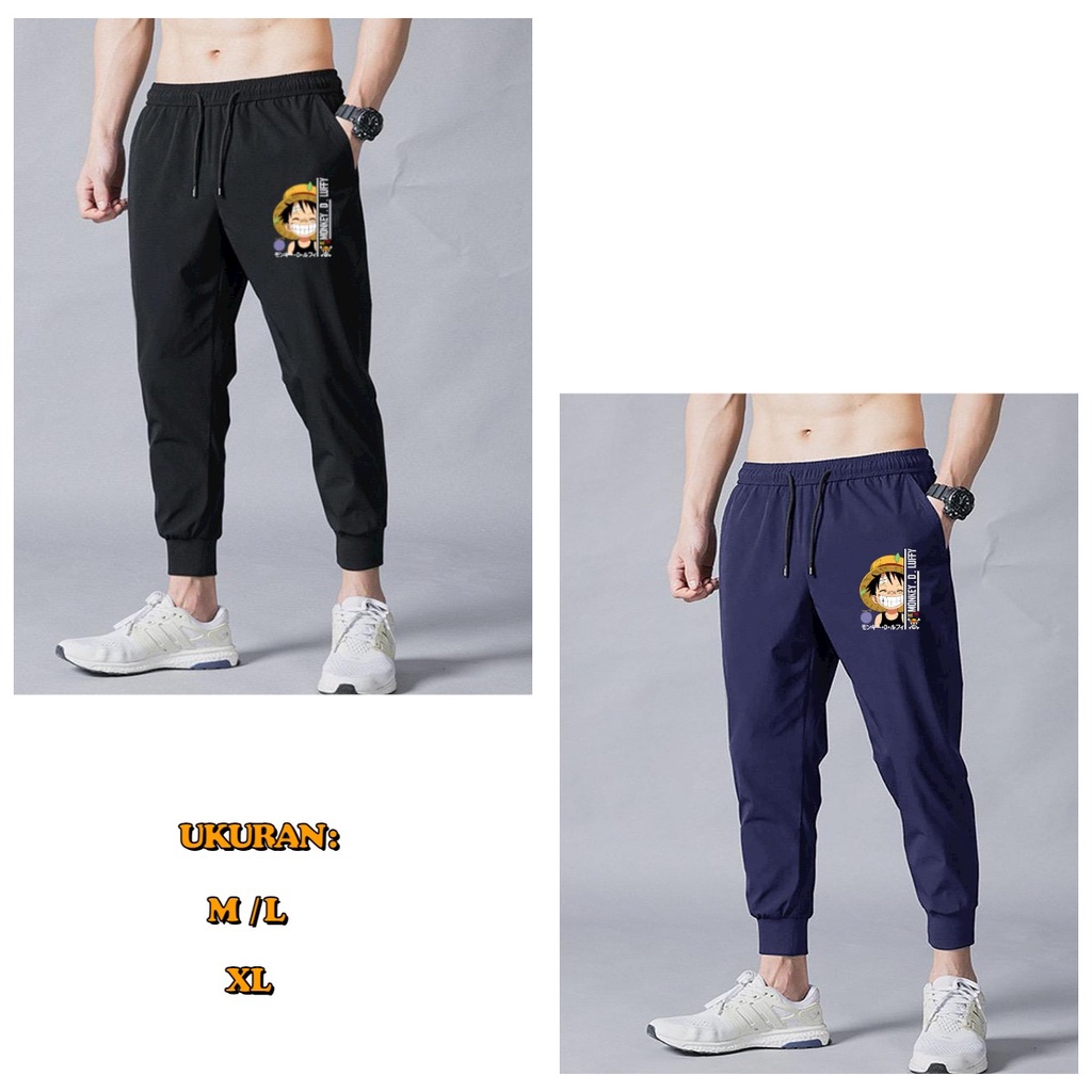 ALIPIO FASHION - JOGGER  LUFFY NYENGIR ONEPIECE / jogger pria / celana panjang / terbaru / keren / santai