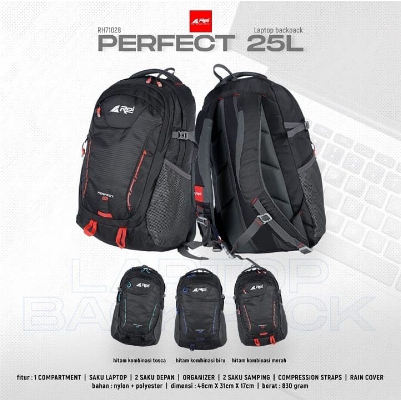 Tas daypack Rei Perfect 25 liter terbaru ORIGINAL PRODUK AREI OUTDOORGEAR | tas sekolah tas laptop