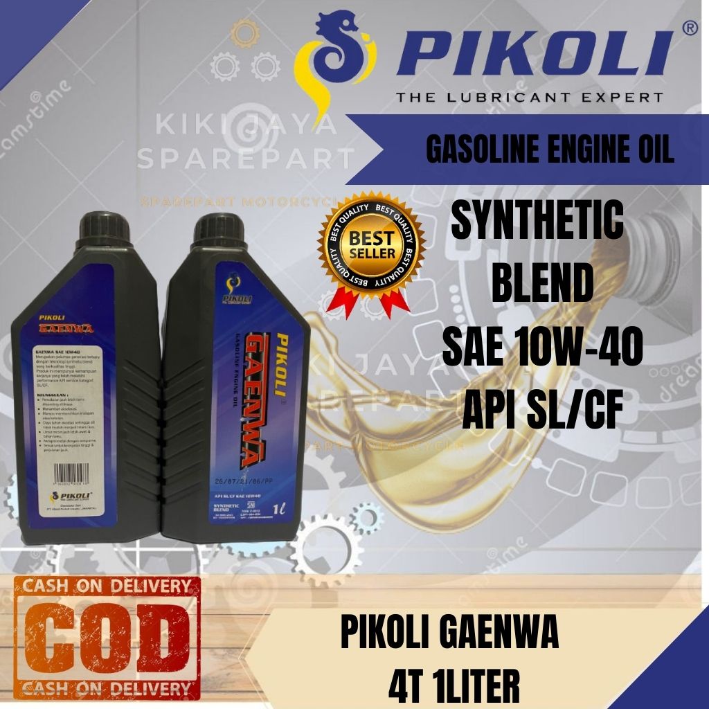 OLI MESIN FIKOLI PIKOLI 1L GAENWA SYNTHETIC 4TAX 1L - 1000ML 4T 10W - 40