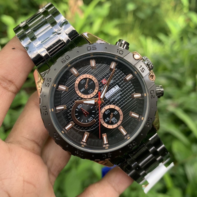 AUXLAND ORIGINAL JAM TANGAN PRIA WANITA COUPLE SEPASANG RANTAI WD TANGGAL AKTIF ANTI AIR