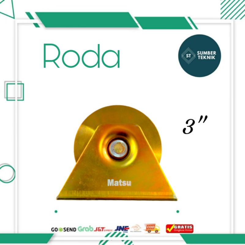 Roda Pagar / Roda Pintu Rumah/ Roda  Gerbang Rumah 3 Inch U/V