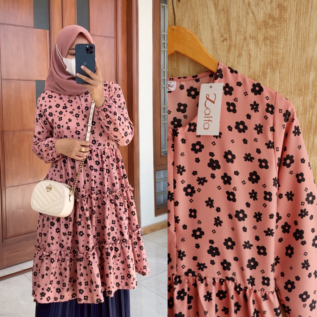 MALISA tunik by ZALFA OUTFIT / tunik motif / tunik bunga