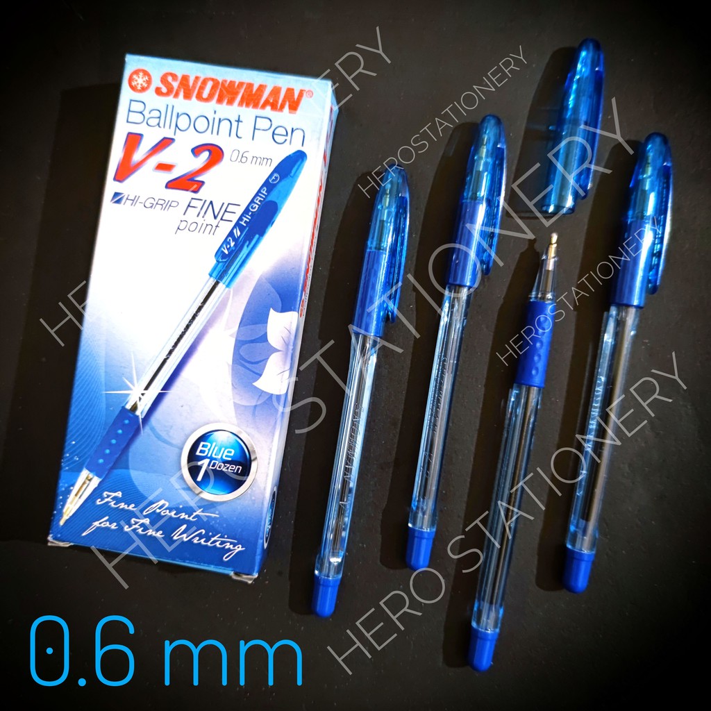 

Snowman pen ballpoint V2 0.6 mm tinta biru . 12 unit
