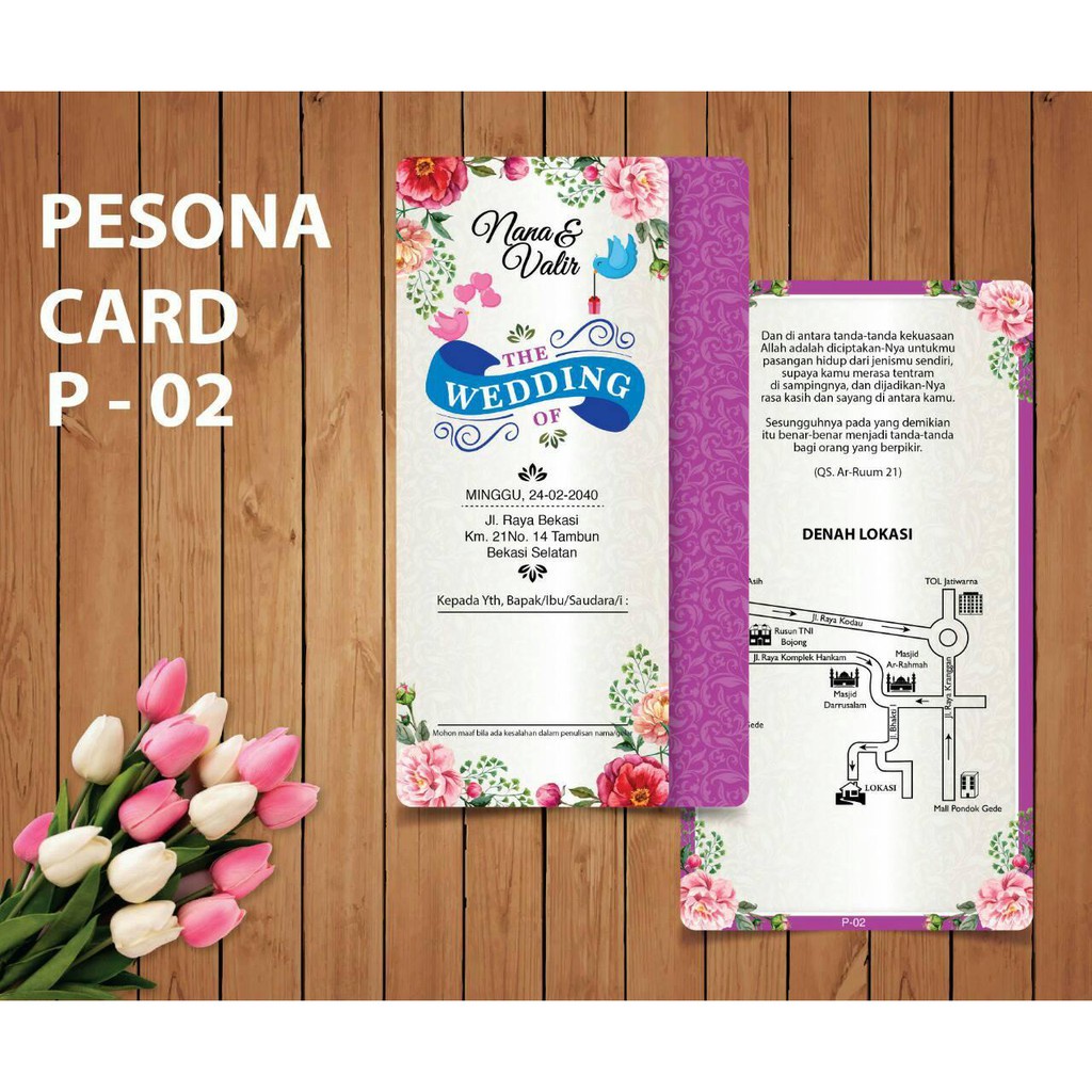 Blangko Kartu Undangan Pernikahan Pesona 02 Harga Termurah Gratis File Setting Isi 100