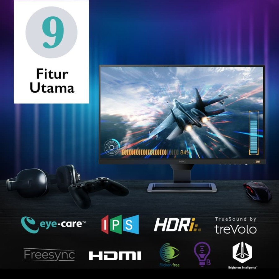 BENQ MONITOR - EW2780 27inch IPS HDR FHD HDMI LED EYE CARE