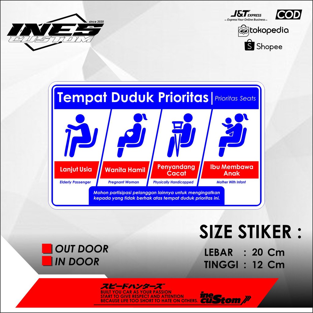 

Stiker tempat duduk pasien prioritas PROMO TERMURAH