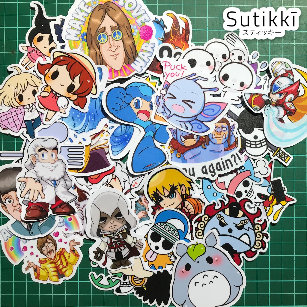 Sutikki | Sticker One Piece Die Cut Bendera Logo Jolly Roger Pack Stiker Laptop Anime  (160 pcs)