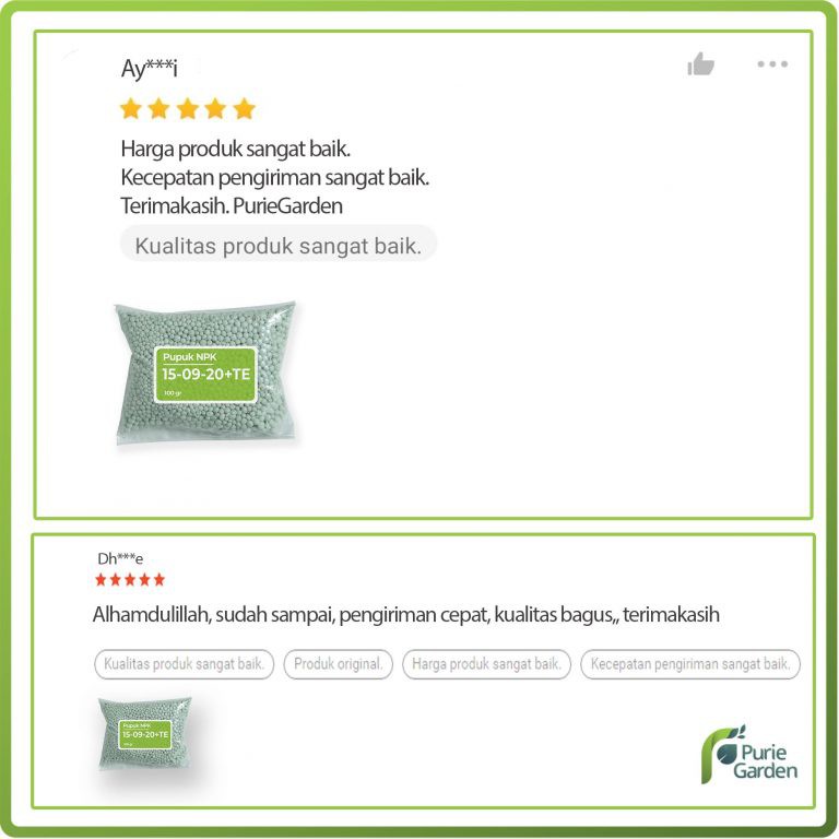 Pupuk NPK Grower 15-09-20 TE Nutrisi Pertumbuhan Bunga Buah Tanaman Sayur Buah 50gram PG KDR