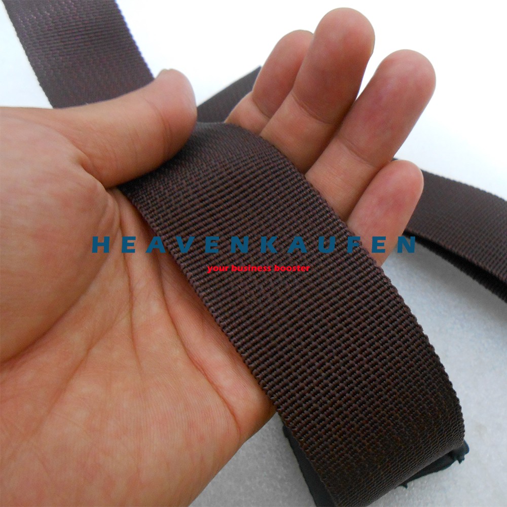 Strap Tas / Tali Selempang Slempangan Tas 3,8 cm Coklat Kait Besi Nikel Silver
