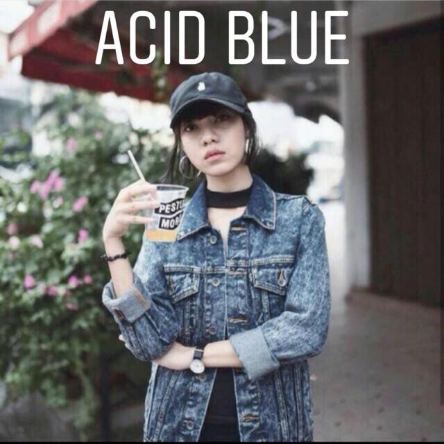 Jaket Jeans SnowBlack Pria dan Wanita Premium Quality-Acid Blue