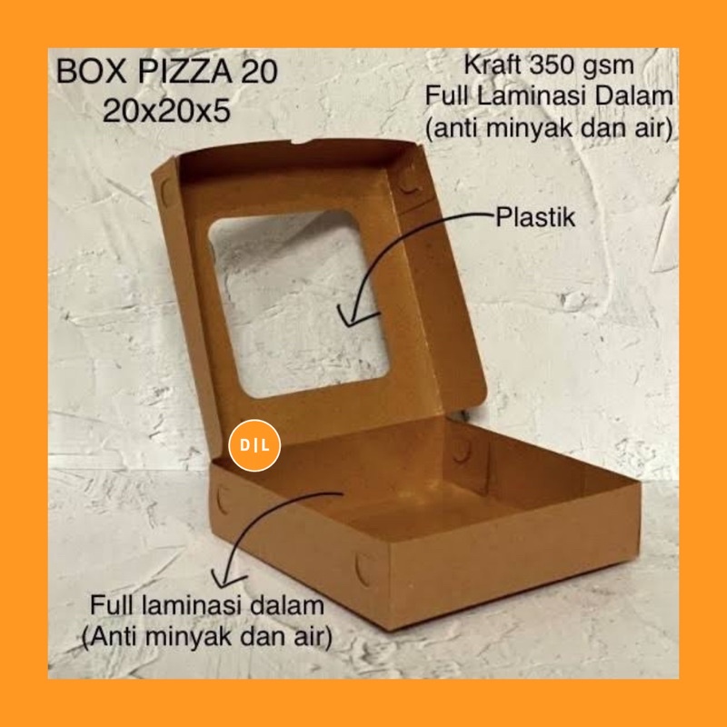 

Box laminasi 20x20x5 Cm Dus Packaging Window Dos kue Brownies Pie