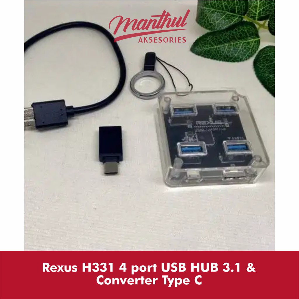 Rexus H331 4 port USB HUB 3.1 &amp; Converter Type C