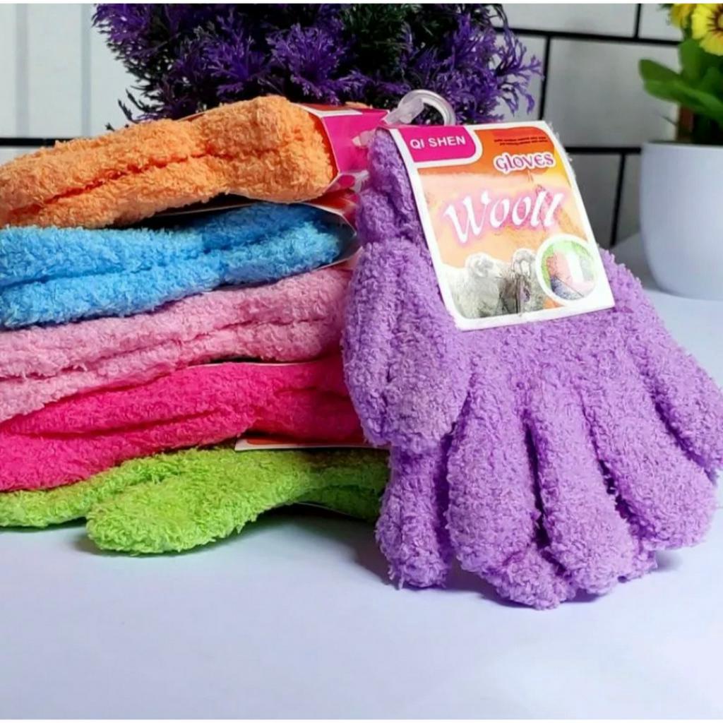 sarung tangan cewek bulu full warna sarung tangan bulu wooll