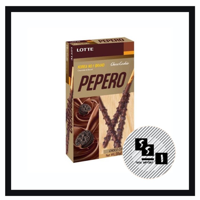 

Pepero choco cookies/ biskuit stik salut cokelat dengan kukis cokelat/ biscuits stick cookies 32grm