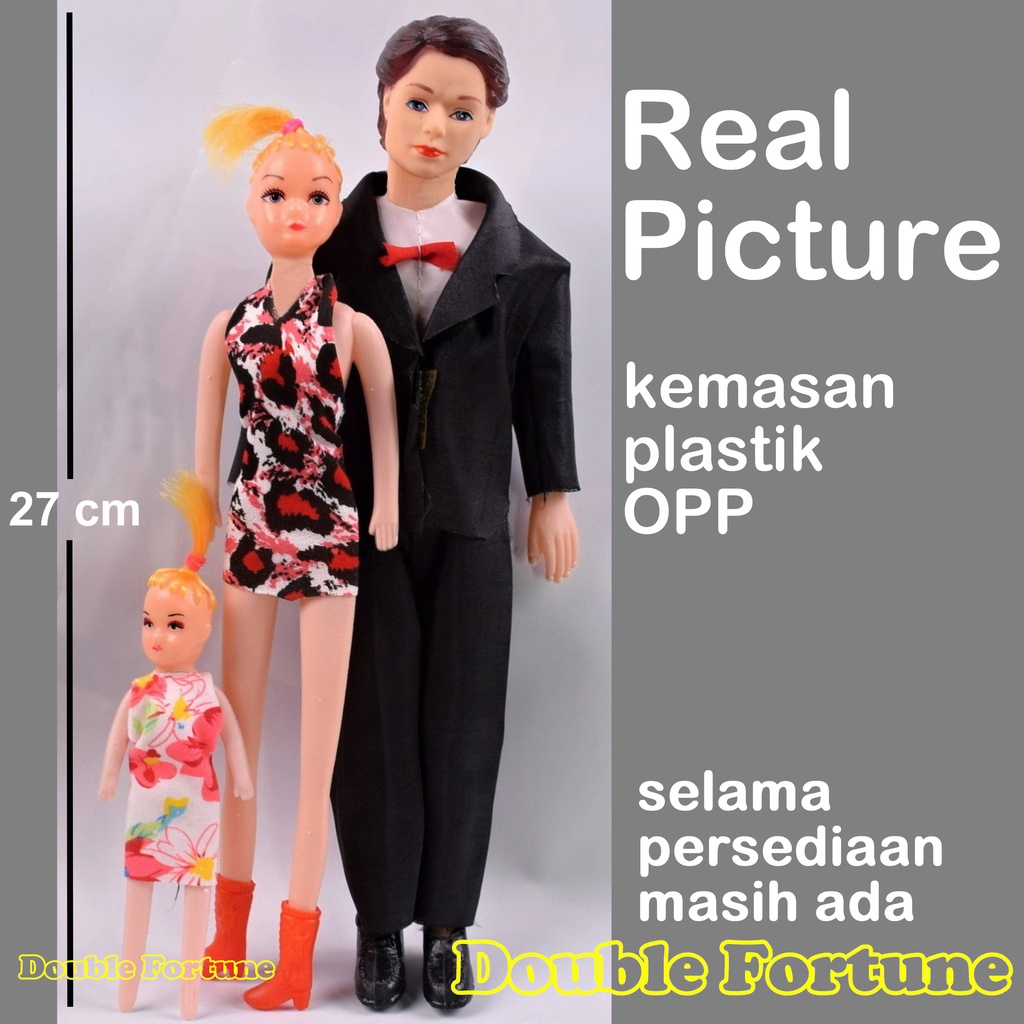 BONEKA MAINAN ANAK 3 PCS   BAPAK IBU ANAK FAMILY DOLL MURAH