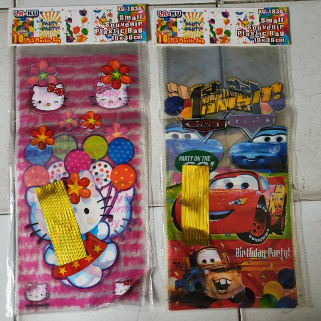 

Plastik ulang tahun/ plastik snack OPP kecil 18x36 cm isi 10 lembar