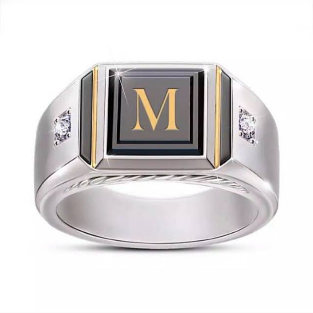 CINCIN PRIA SILVER ELEGAN | CINCIN INISIAL KARAKTER HURUF TQR-E.7C