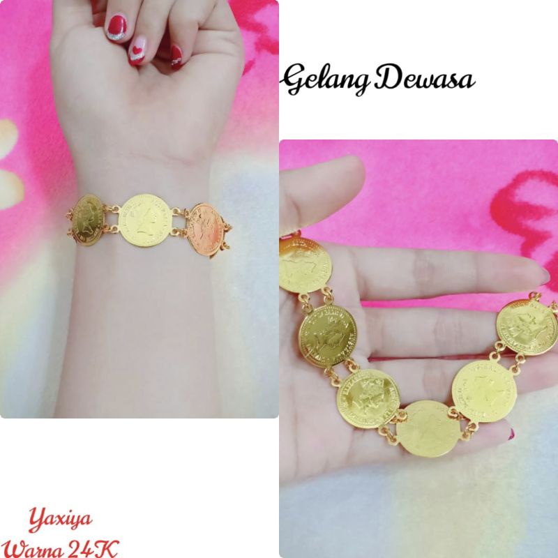 Gelang koin yxy lapis emas