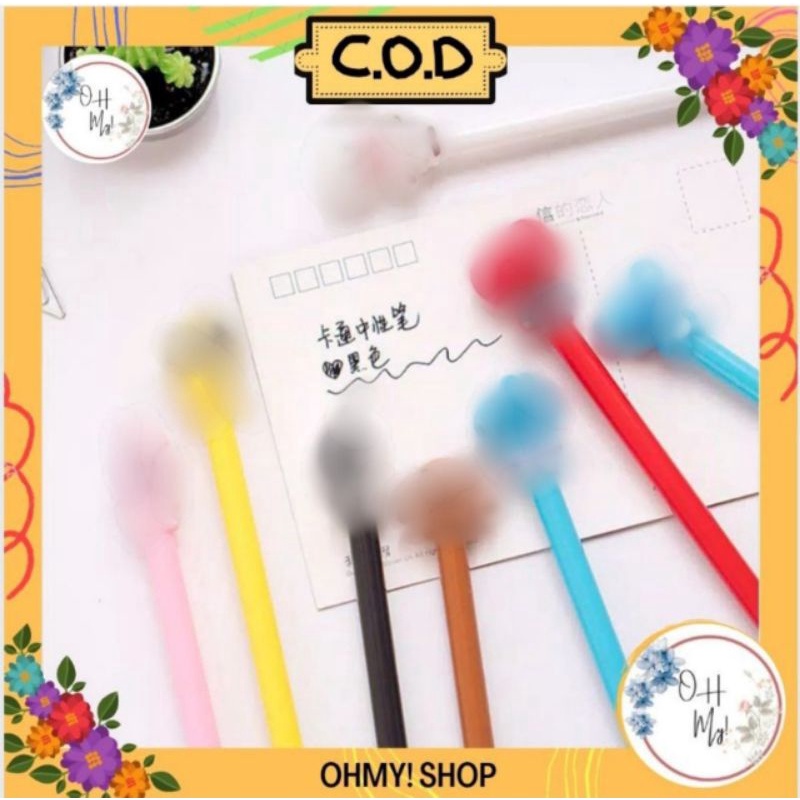 

[ COD ] PULPEN Pena Cartoon Black Ink Gel pen Karakter Korea / BOLPOIN KARAKTER