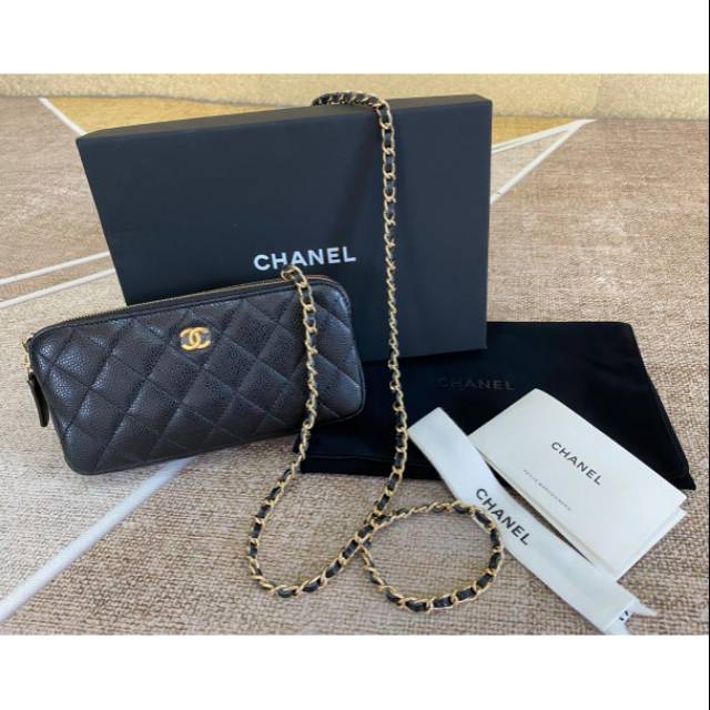 TasChanelMatrasse Chain Clutch Bag