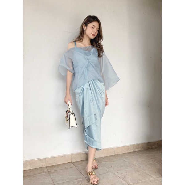 Hyuna Set by NAMELIS (Set Organza / Set Kondangan / Baju Pesta)-Baby Blue