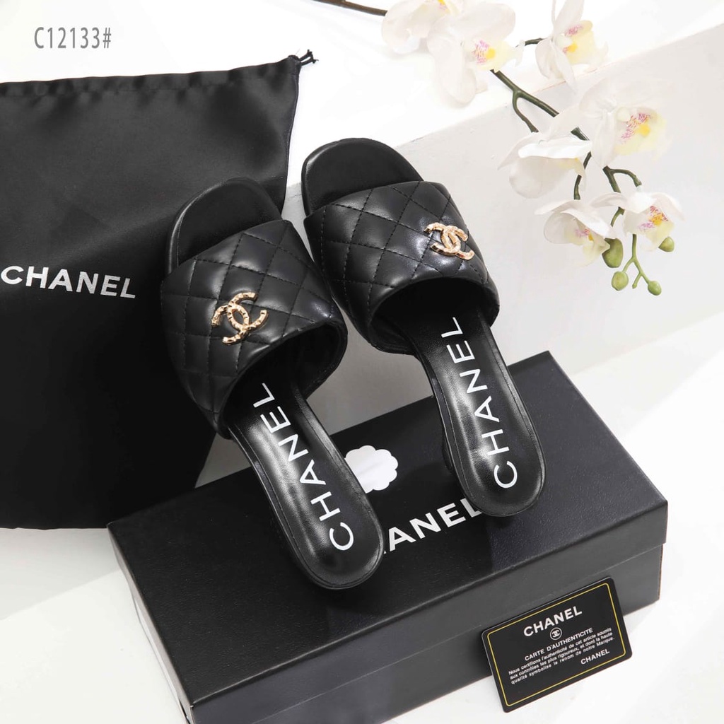 Ch Mules Leather With logo Sandal C12133