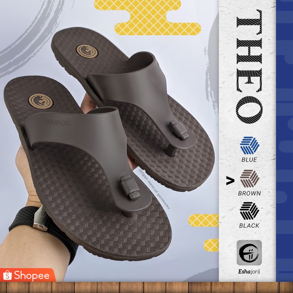 NEW Sandal Jepit Pria Original Karet Anti Slip Casual Eshajorii CAMOU THEO