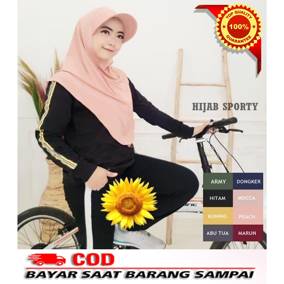 JILBAB JOGGING DEWASA | BERGO SPORTY TOPI HIJAB GOWES ADEM BAHAN JERSEY SUPER 100% ORI
