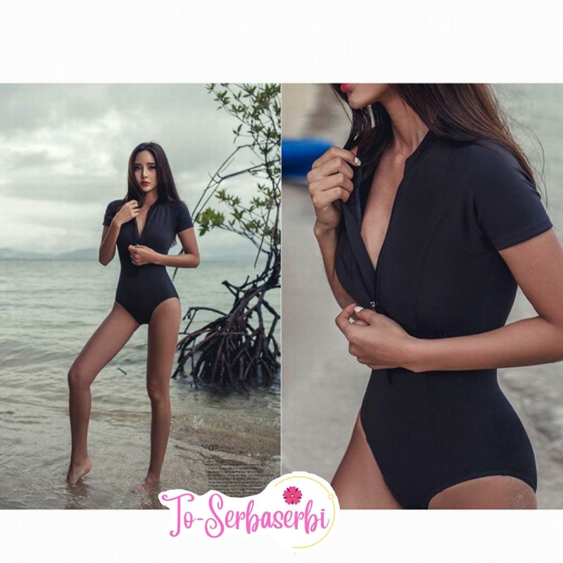 swim wear baju renang bikini korea full resleting army BK8