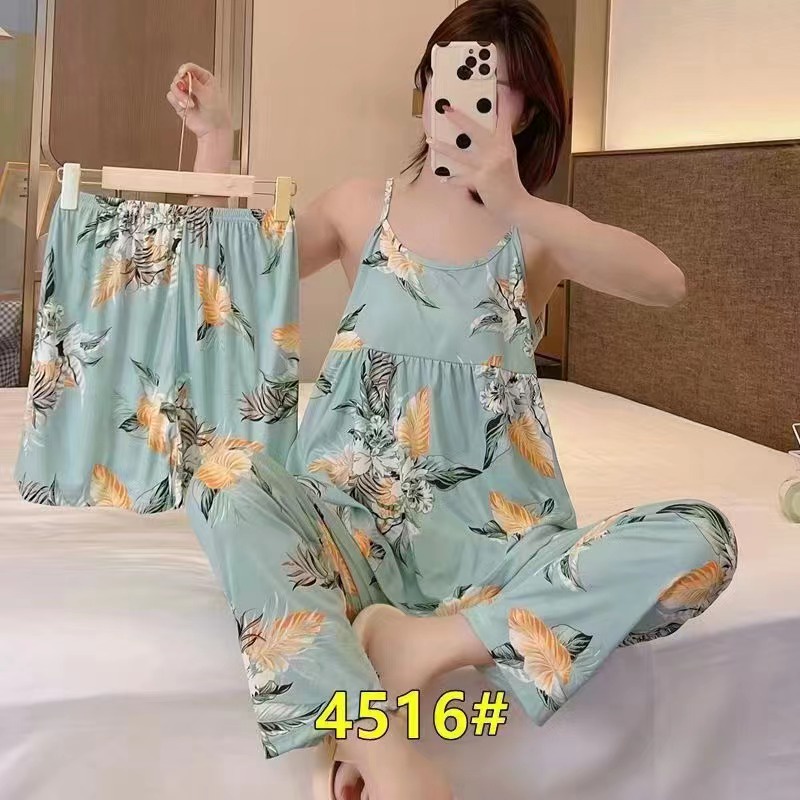 Baju tidur / daster / pakaian wanita / baju tidur wanita / piyama / dewasa / baju tidur wanita set 3in1