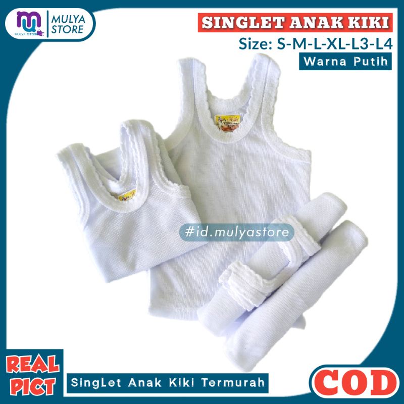 Kaos Dalam Anak Pria Wanita Putih Singlet Kiki Murah