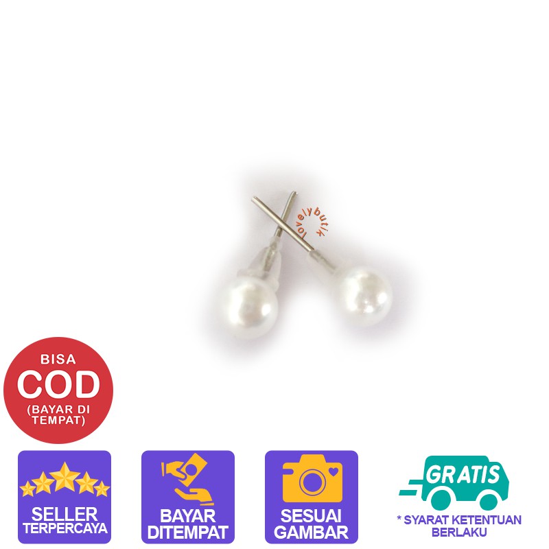 Lovelybutik - Anting Tusuk Pearl Mutiara Putih Earring Mutiara Tindik Wanita Anting Mutiara murah