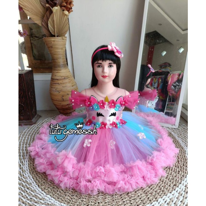 Dress anak unicorn / Baju tutu cewek / Gaun tutu anak UNICORN / BAJU PESTA ANAK UNICORN/ GAUN ULTAH 