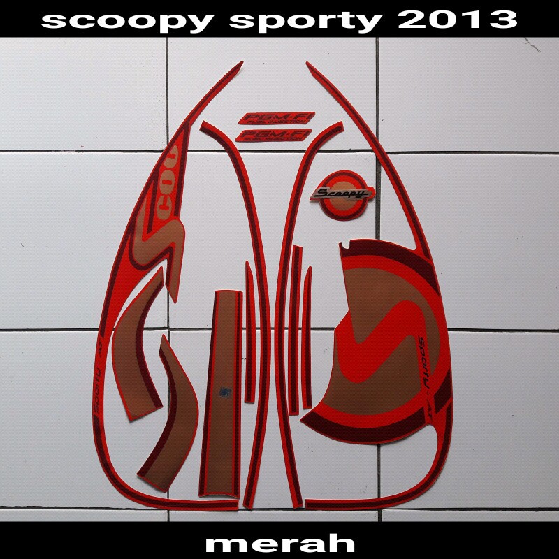 sticker motor scoopy sporty 2013 merah