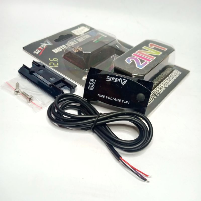VOLTMETER AKI JAM DIGITAL MOTOR 2 IN 1 SEVEN