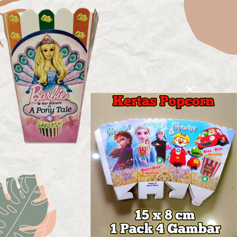 

kertas popcorn tempat snack karakter