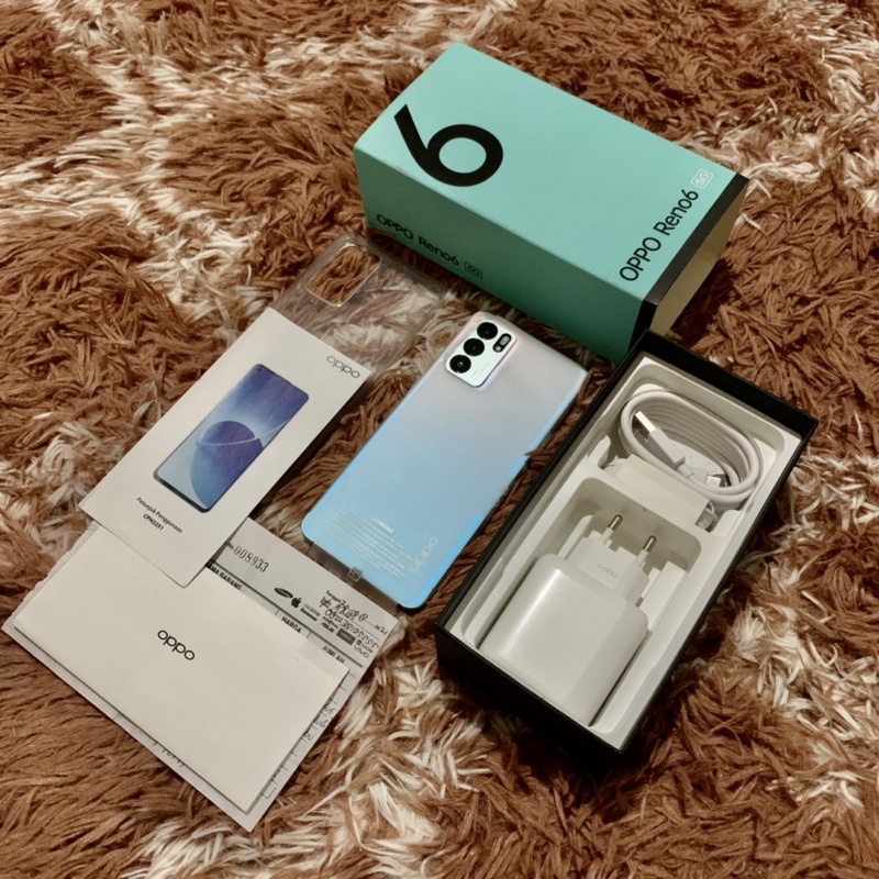 Oppo Reno 6 5G 8/128 Resmi - Seperti Baru - Pembelian 30 Agustus 2021 - Second/Seken/Bekas