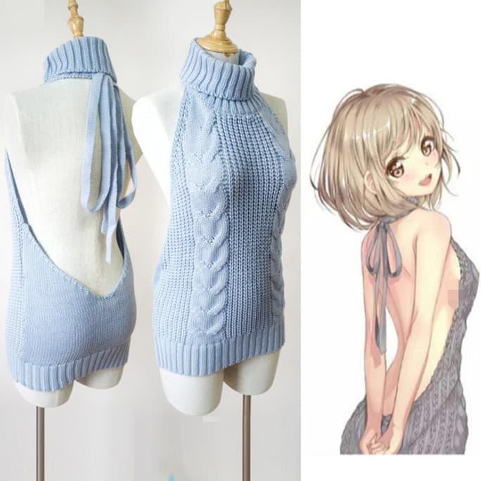 Mika Virgin Killer Sweater Sexy Japanese Girl Cosplay Backless Dress Deevagrosir.Olshop