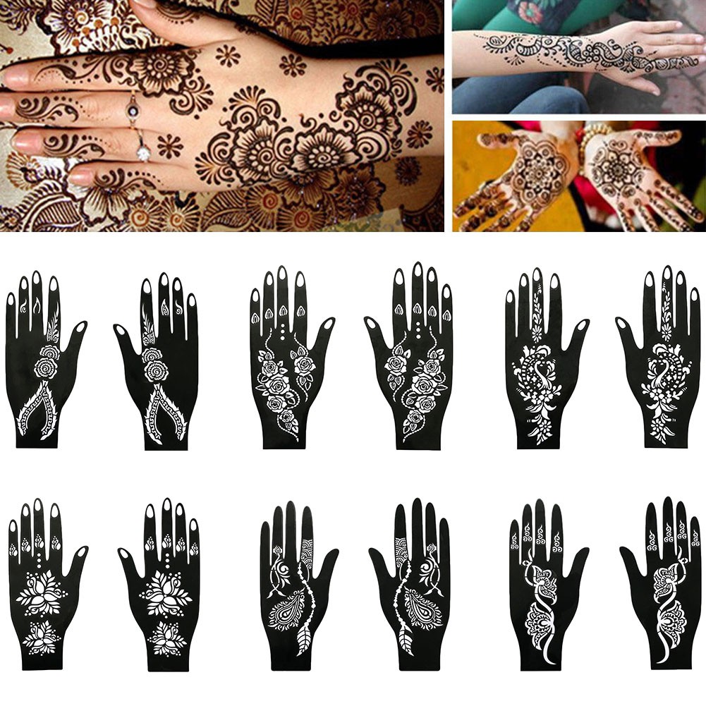 Cetakan Mahendi Stiker Tangan Henna Shopee Indonesia