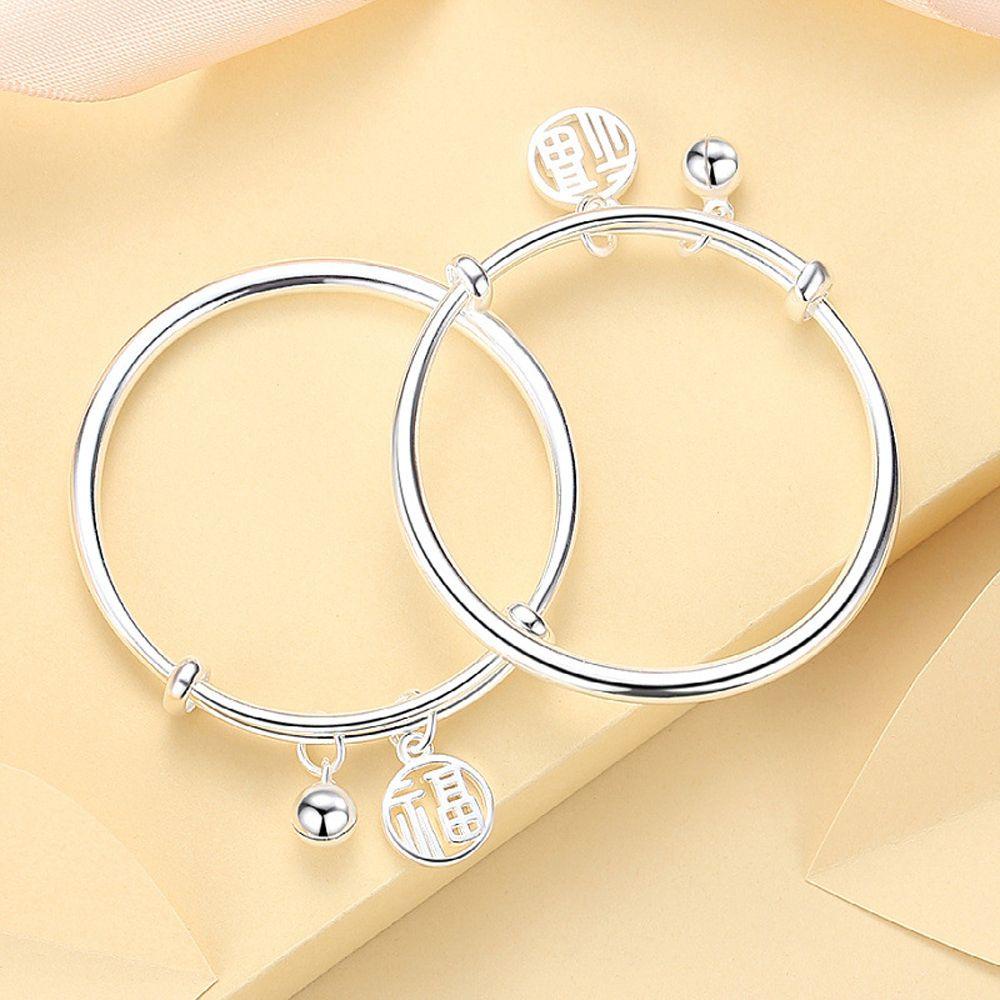 Needway Wanita Magnet Gelang Mewah Manis Keberuntungan Double Layer Bell Peri Pasangan Bangle