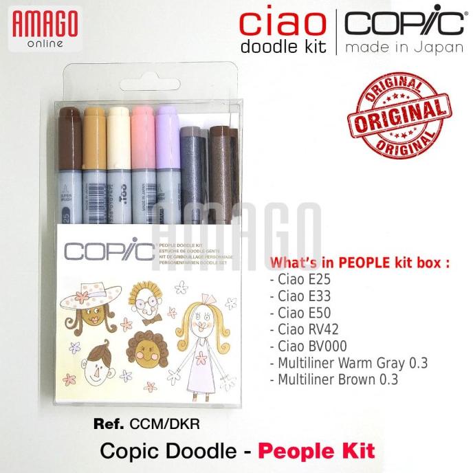 

COPIC DOODLE PACK - PEOPLE KIT - 2 PENS AND 5 MARKERS - CCM/DKP
