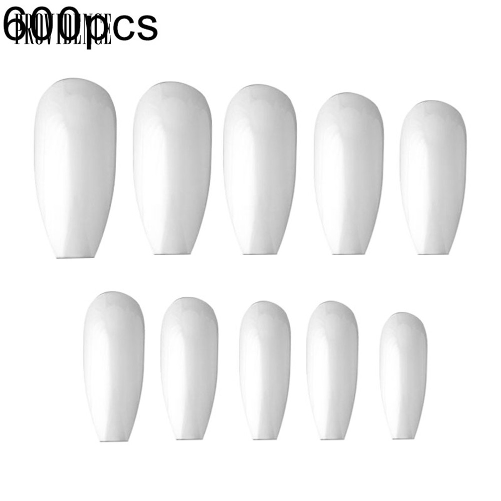 Providence 600Pcs Clear/Natural Long Ballet False Nail Tips Fingernail DIY Manicure Decor