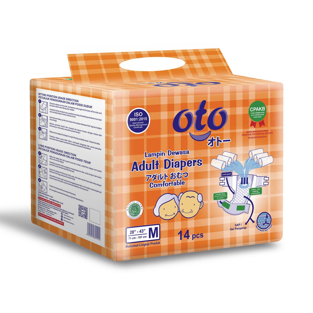 Promo Harga OTO Adult Diapers M14 14 pcs - Shopee